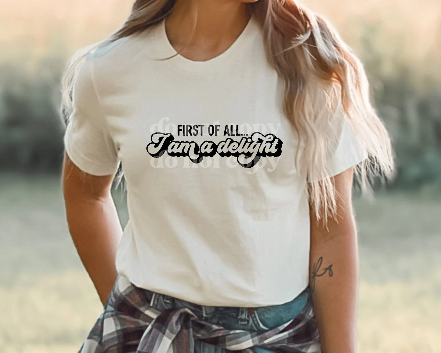 First of all I am a delight | Screen Print Transfer - Hey There Crafty LLC