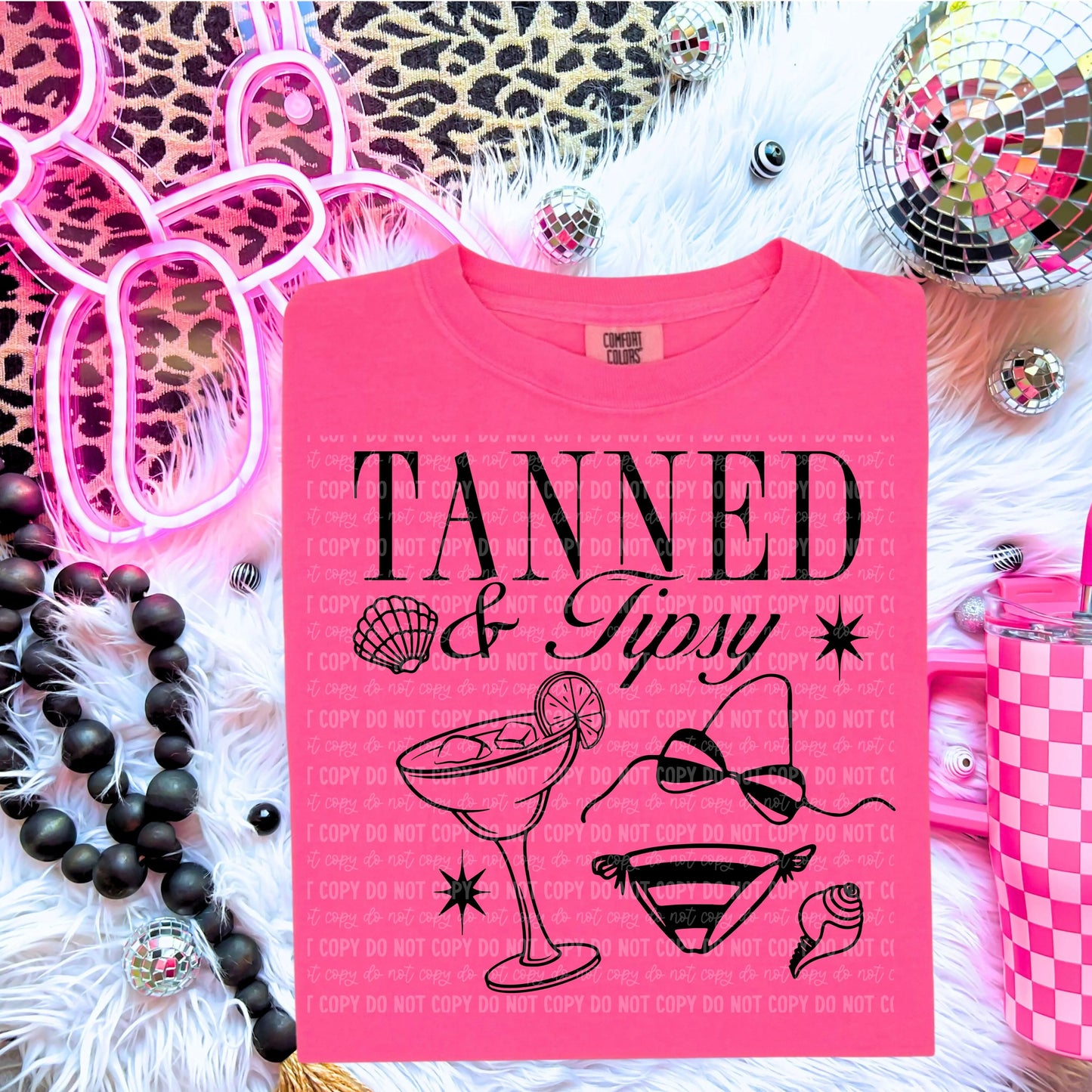Tanned and Tipsy | Screen Print Transfer - Hey There Crafty LLC