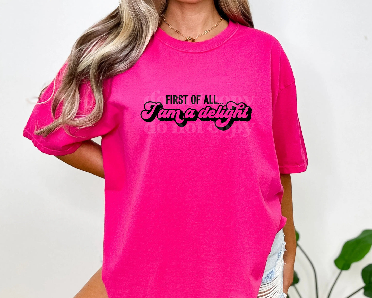 First of all I am a delight | Screen Print Transfer - Hey There Crafty LLC