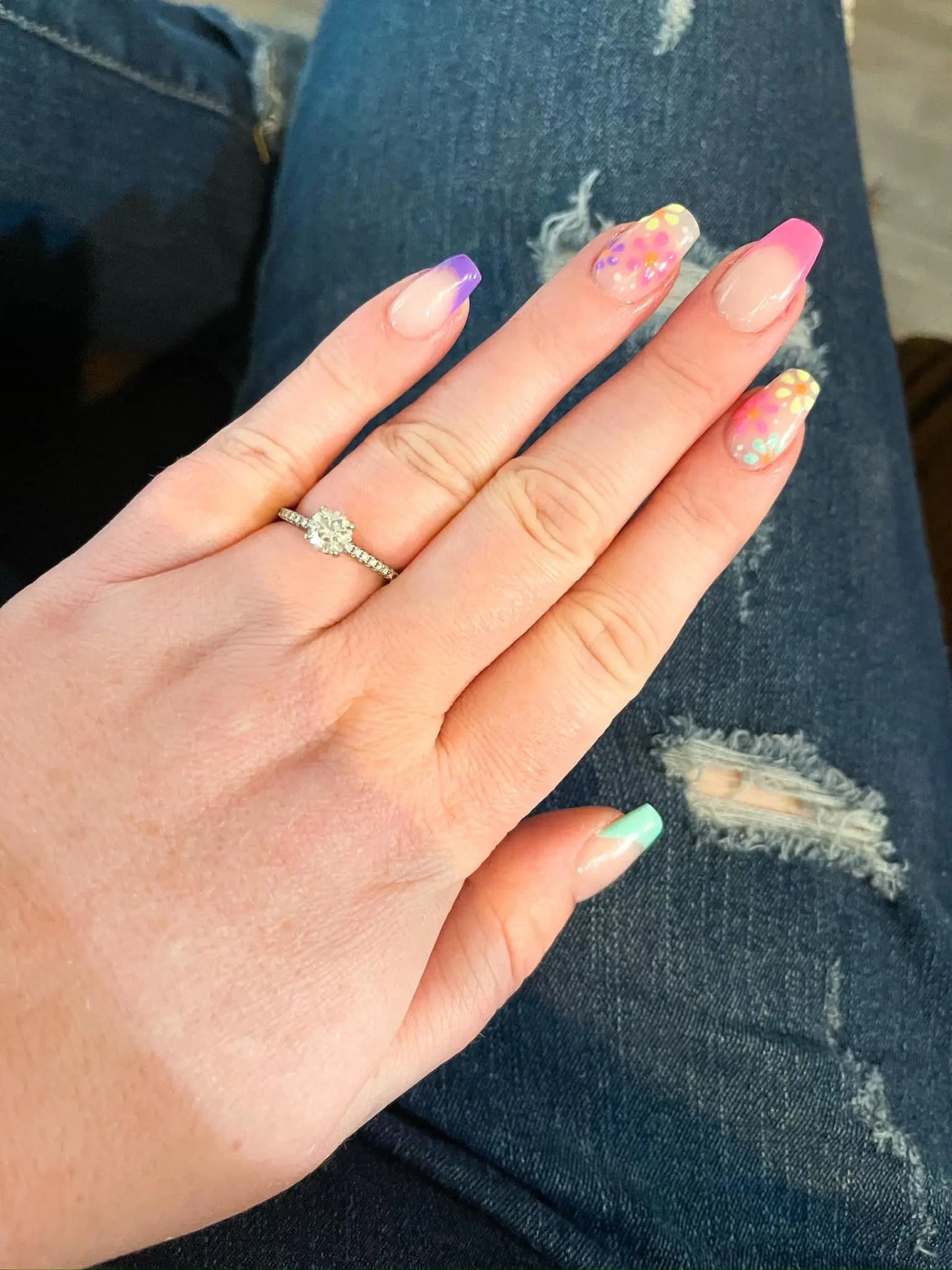 Bright Floral Press-on Nails