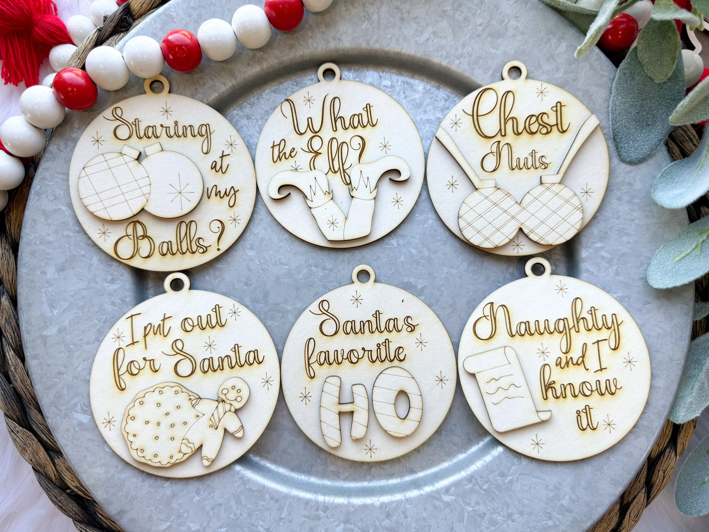 Paint Your Own Naughty Ornaments - Option 2