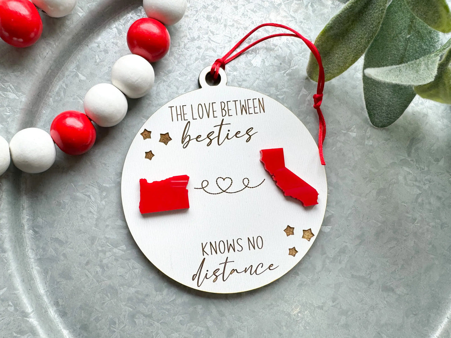 The Love Between... Knows No Distance Custom Ornament