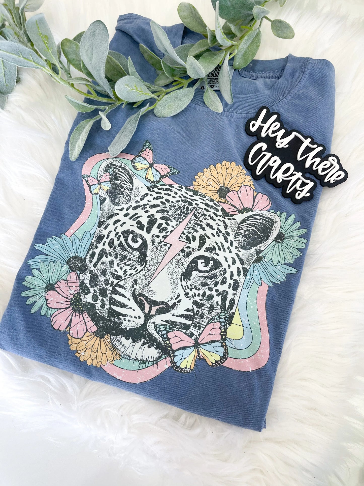 Floral Snow Leopard T-Shirt