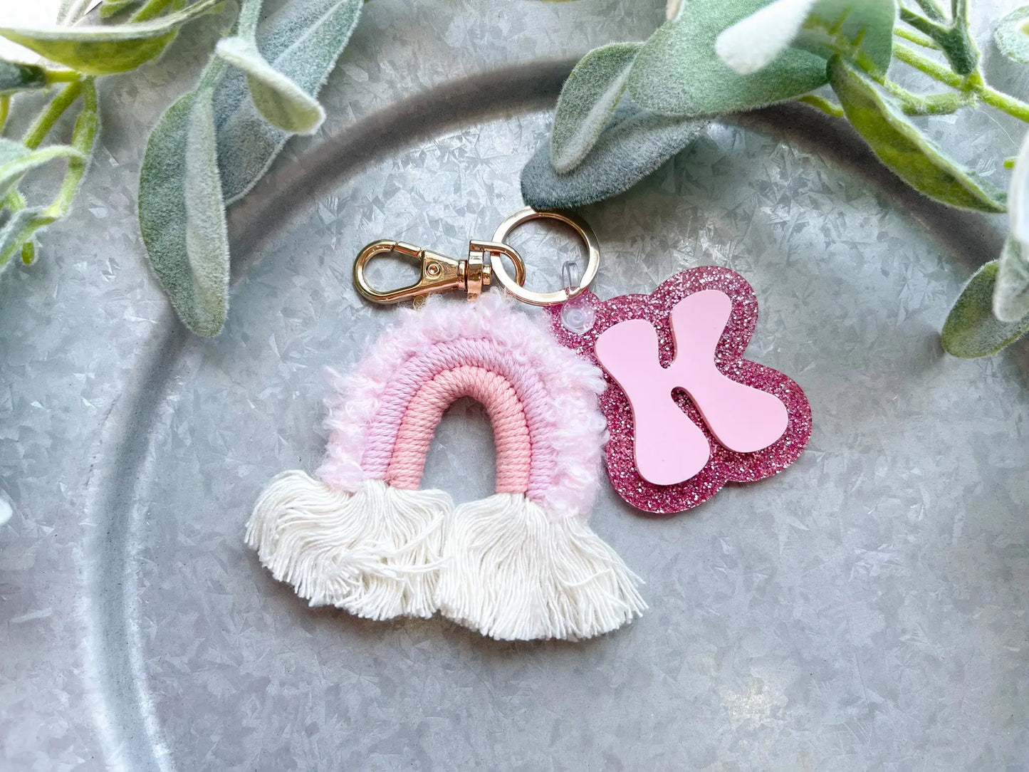 Rainbow Initial Keychain/Backpack Tag