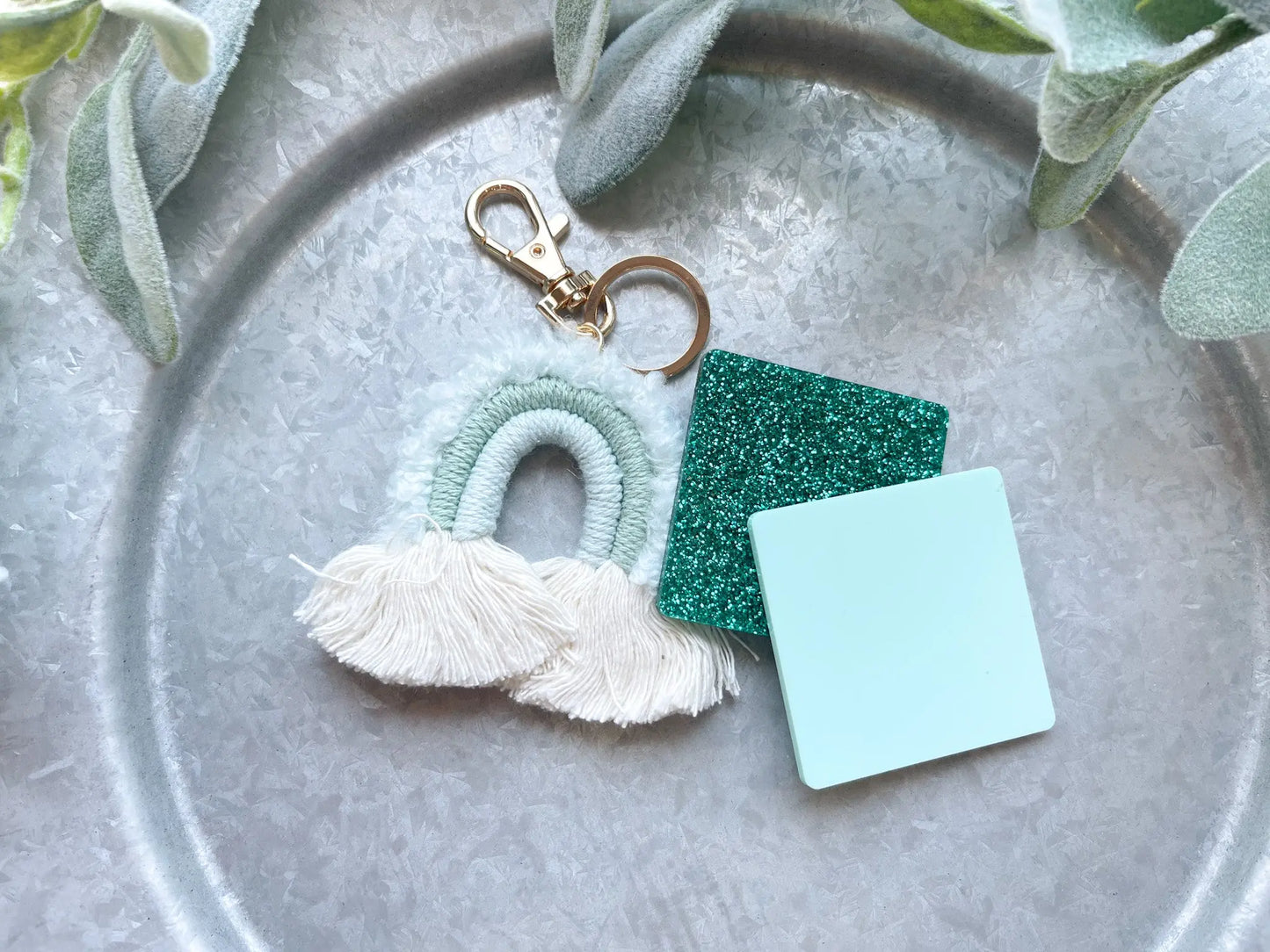 Rainbow Initial Keychain/Backpack Tag