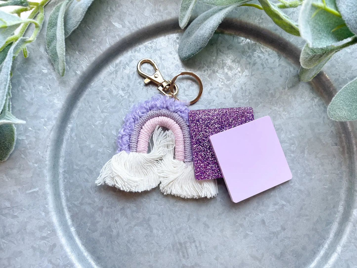 Rainbow Initial Keychain/Backpack Tag
