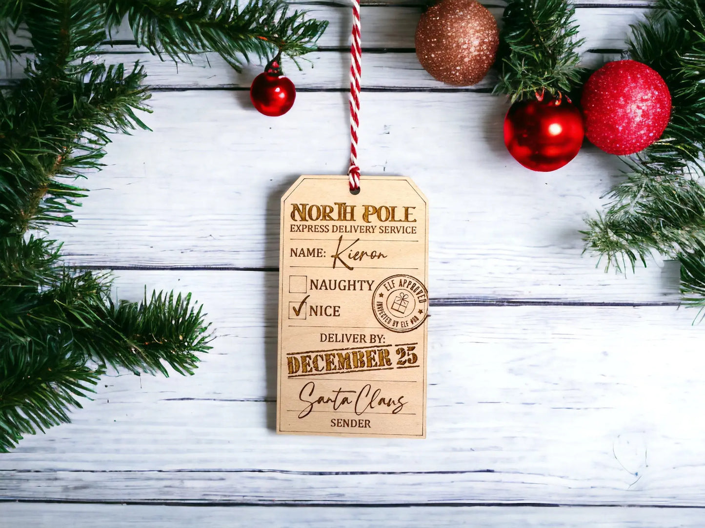 North Pole Express Delivery Tag - Nice List