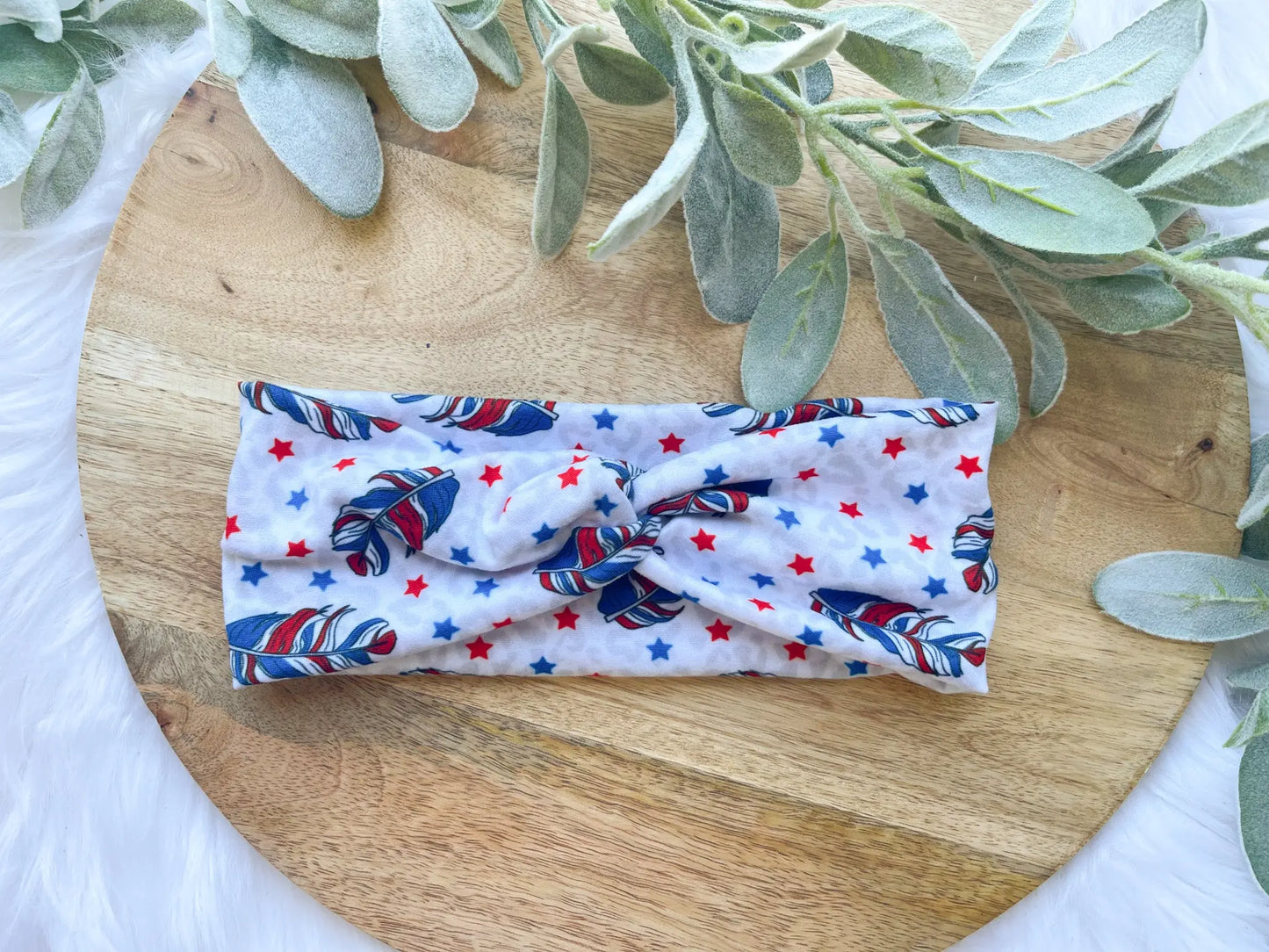 Red, White & Light as a Feather Headband