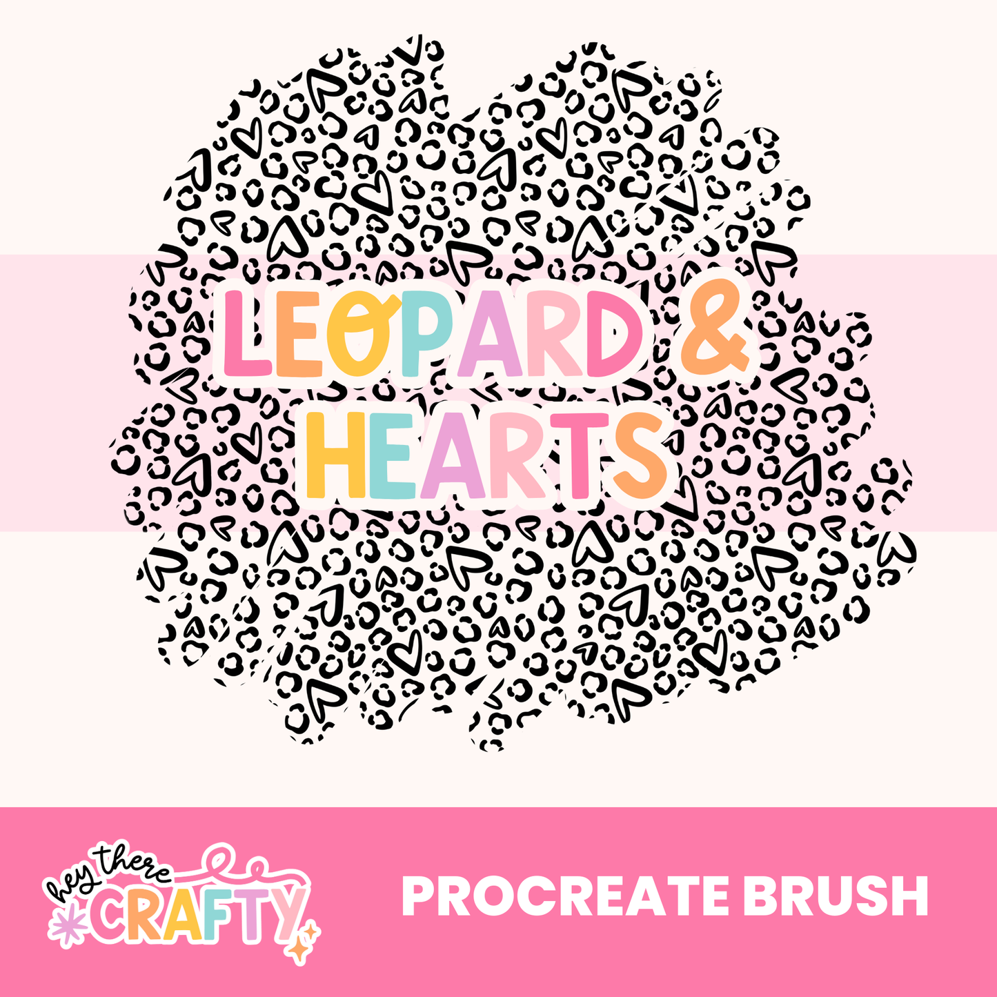 Leopard & Hearts Procreate Brush HTC Designs