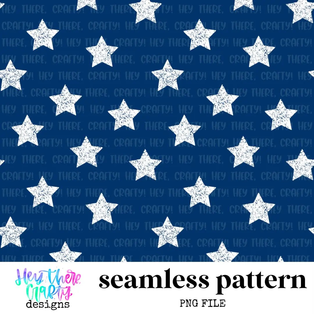 White starts with blue background (smaller stars) seamless file preview