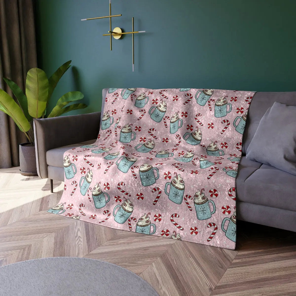 Minty Mugs Crushed Velvet Blanket