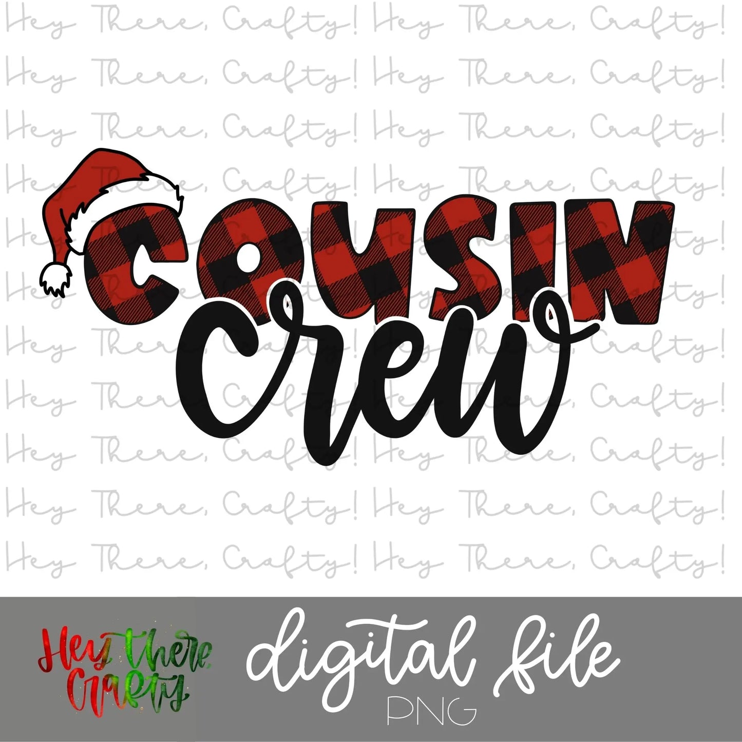 Cousin Crew Plaid - Red | PNG File - Hey There Crafty LLC