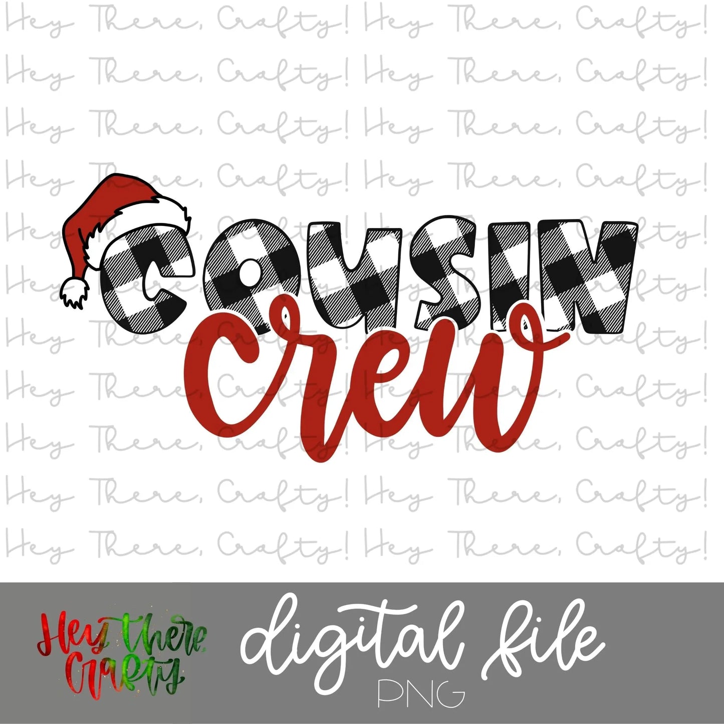 Cousin Crew Plaid - White | PNG File