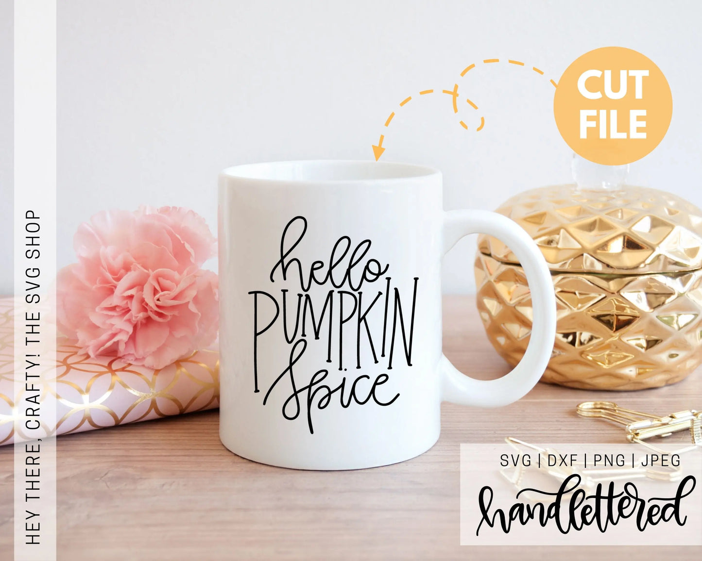 Hello Pumpkin Spice | SVG, PNG, DXF, JPEG
