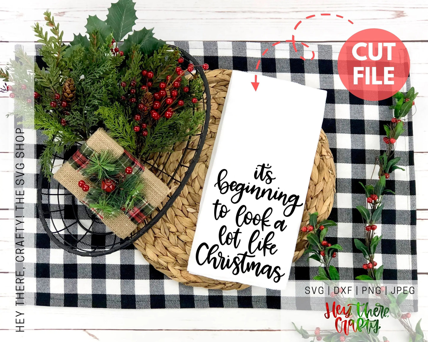 It's Beginning to Look a lot like Christmas | SVG, PNG, DXF, JPEG