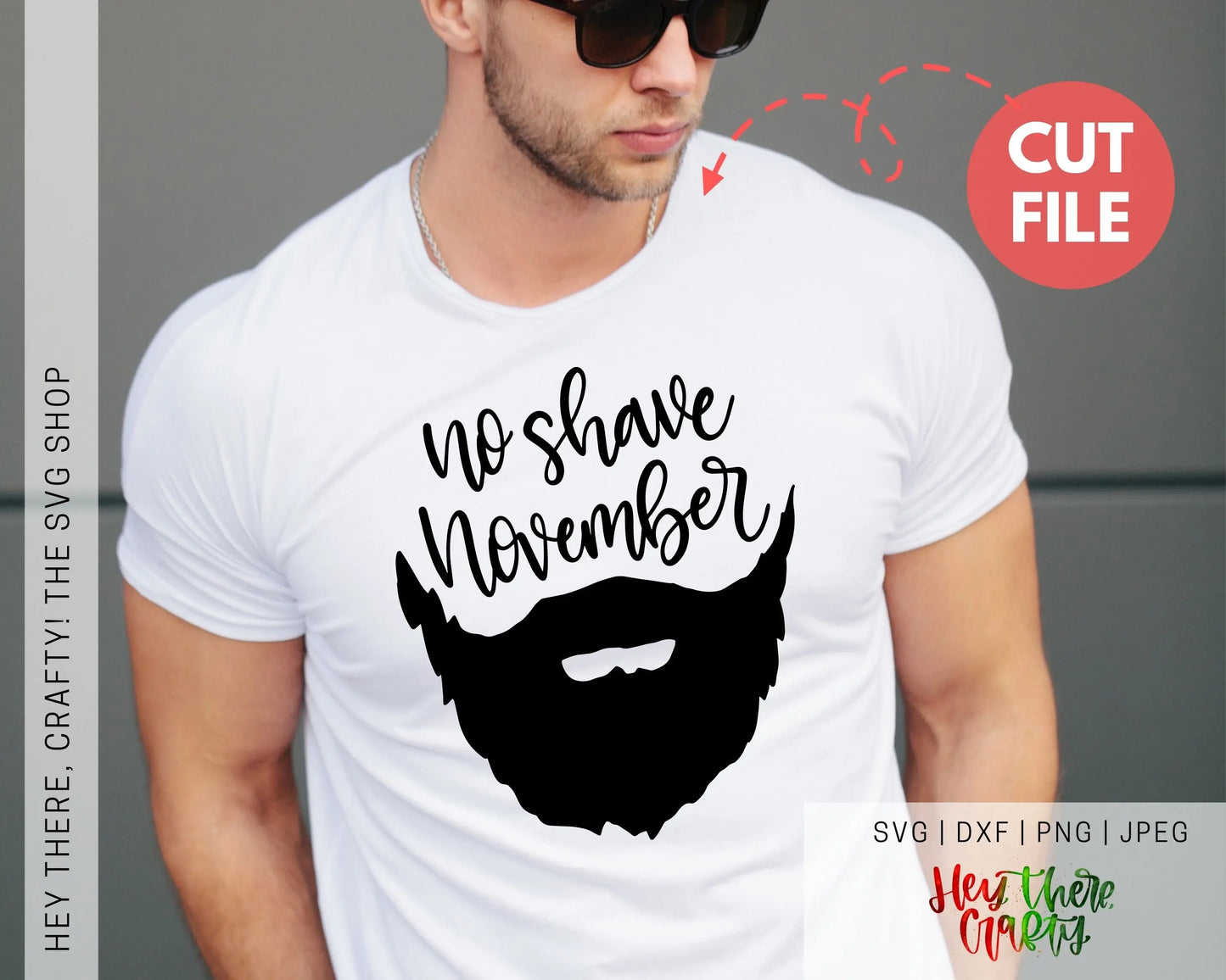 No Shave November | SVG, PNG, DXF, JPEG