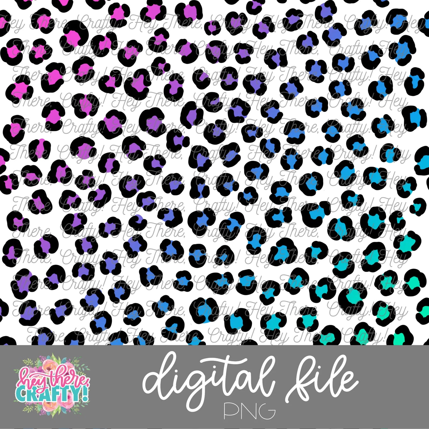 Rainbow Leopard (Transparent Background) Digital Paper