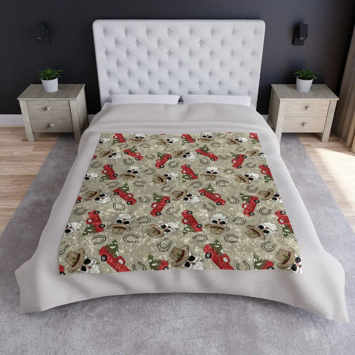 Western Santa Crushed Velvet Blanket