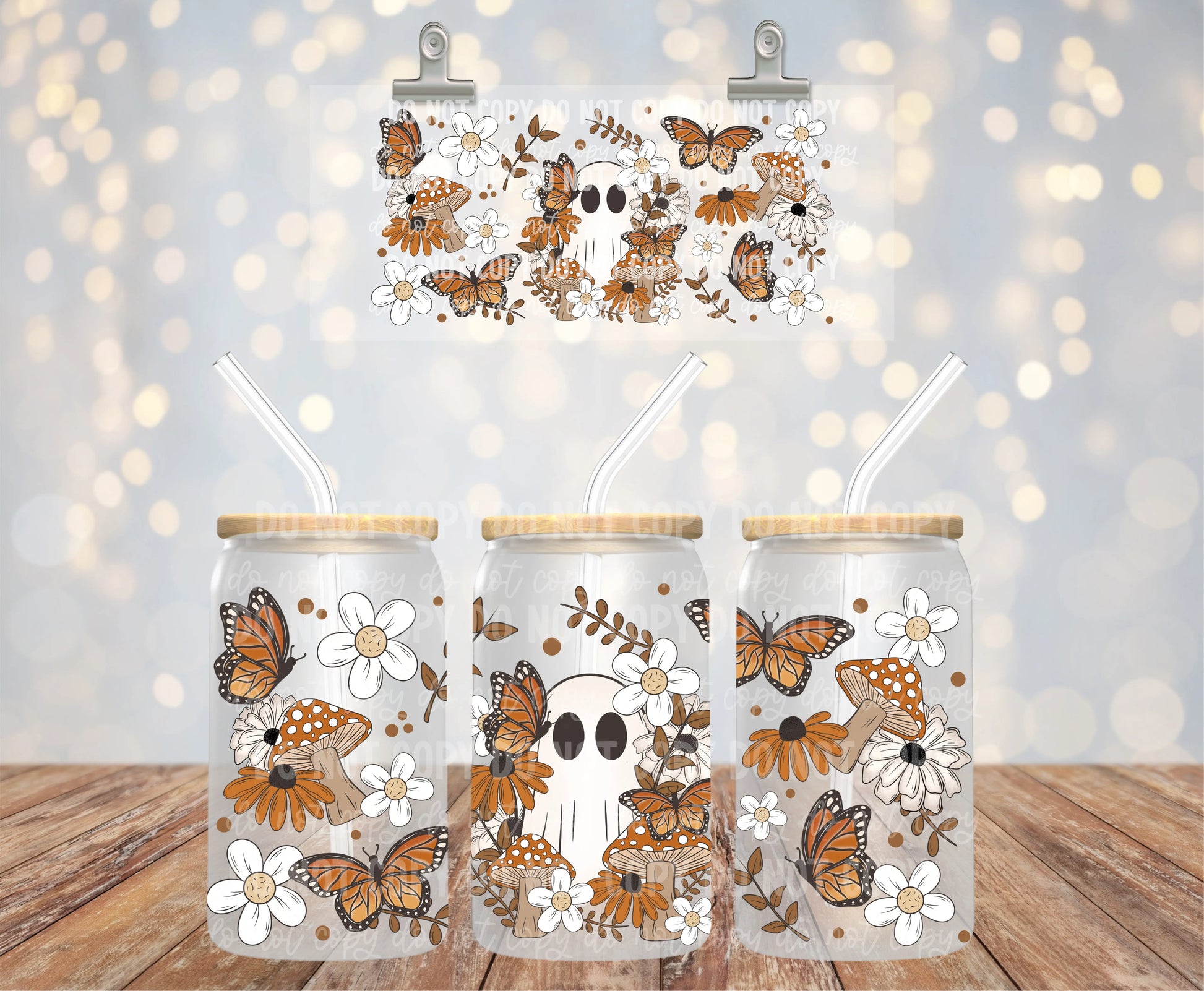 Cottagecore Fall Ghost | UVDTF Wrap Hey There Crafty LLC