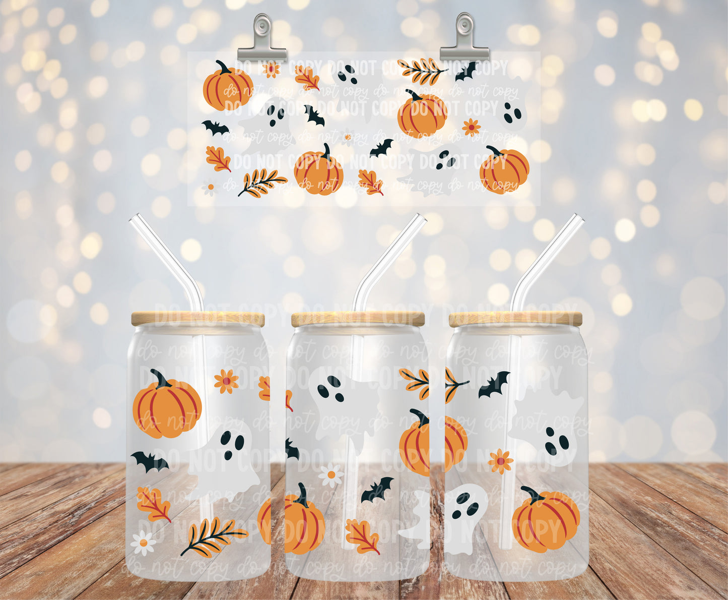 Pumpkin Ghosts | UVDTF Wrap Hey There Crafty LLC