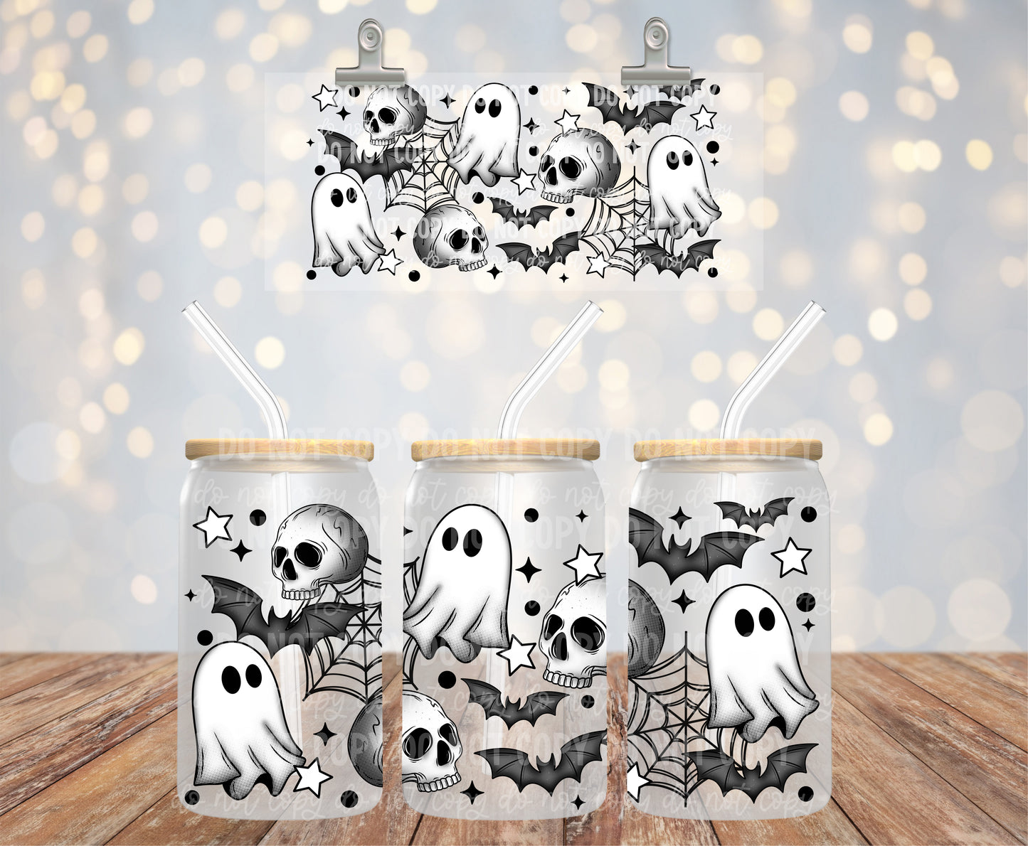 Monochrome Spooky | UVDTF Wrap Hey There Crafty LLC