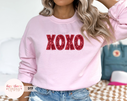XOXO Faux Embroidery and Sequin | DTF Transfer