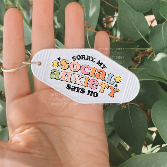 Sorry, My Social Anxiety Says No | UVDTF Decal [DS] - Hey There Crafty LLC