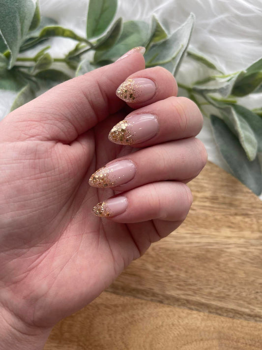 Gold Glitter Ombre Press-on Nails