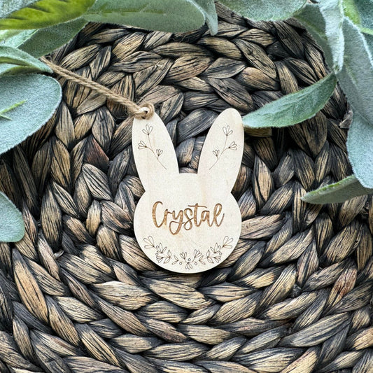 Bunny Head and Engraved Name | Personalized