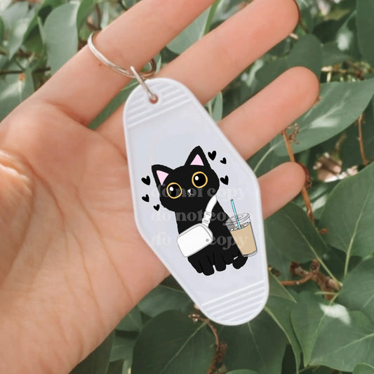 Trendy Black Kitty | UVDTF Decal [DS] Hey There Crafty LLC