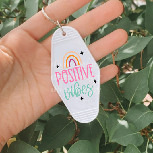 Positive Vibes | Die Cut Acrylic Blank (No Hardware Included)  Hey There Crafty LLC