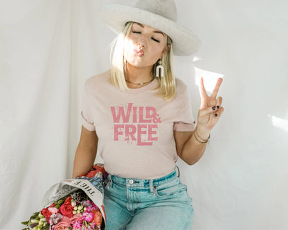 Wild & Free [DUSTY ROSE INK] | Screen Print Transfer - Hey There Crafty LLC