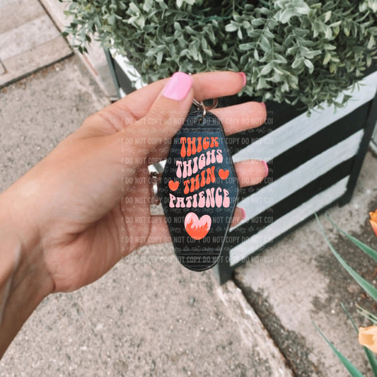 Thick Thighs Thin Patience | Die Cut Acrylic Blank (No Hardware Included)  - Hey There Crafty LLC