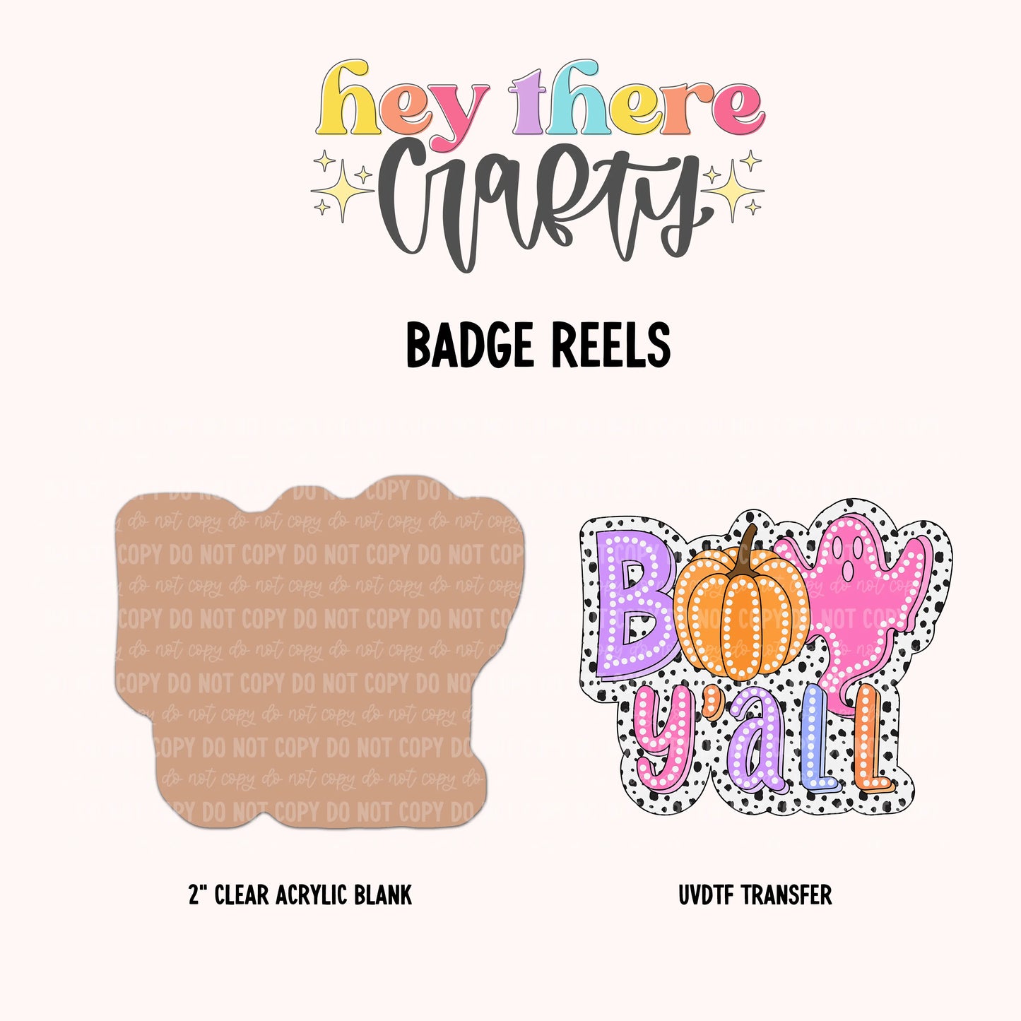 Boo Y'all | Badge Reel Blank and Decal Hey There Crafty LLC