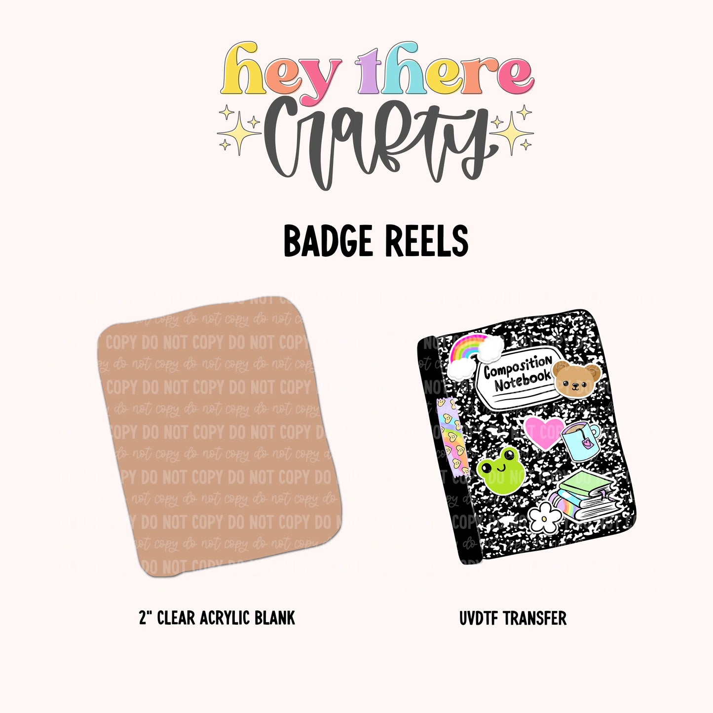 Composition Notebook | Badge Reel Blank and Decal Hey There Crafty LLC