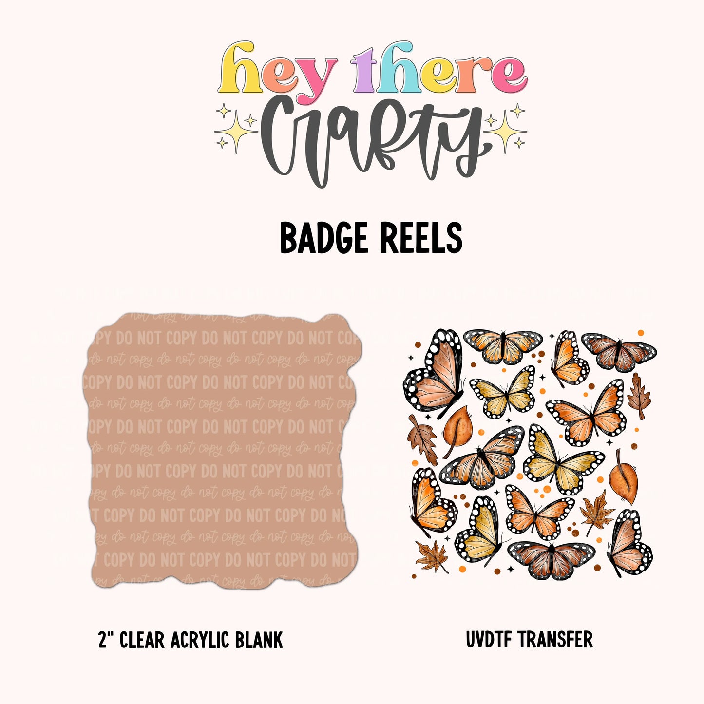 Boho Fall Butterflies | Badge Reel Blank and Decal Hey There Crafty LLC