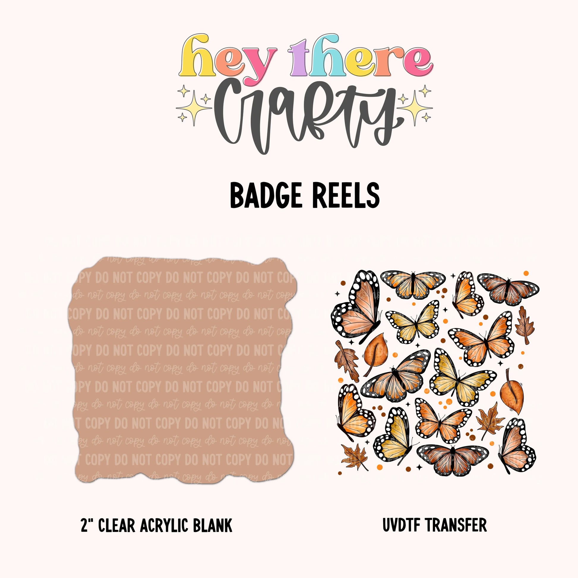 Boho Fall Butterflies | Badge Reel Blank and Decal Hey There Crafty LLC