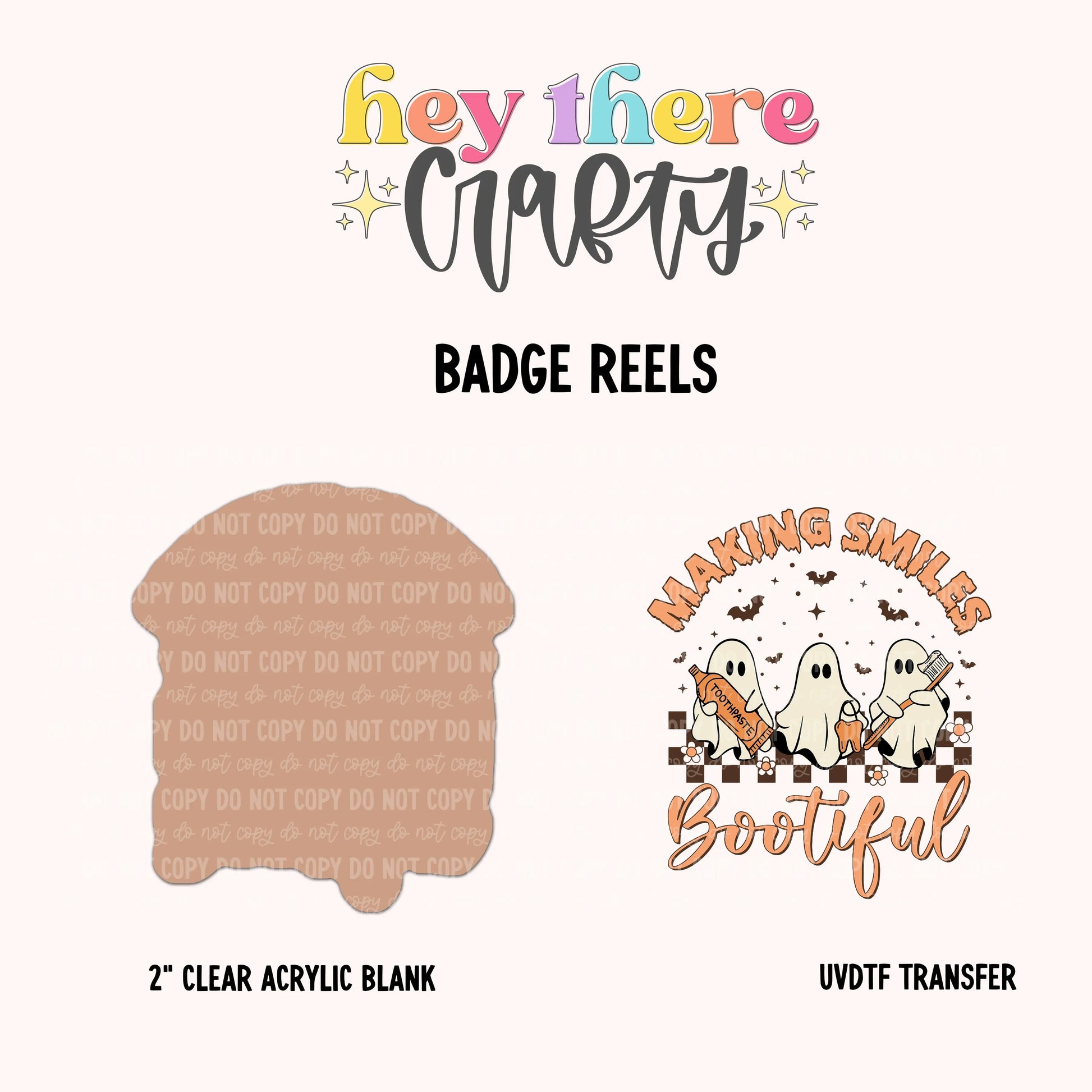 Making Smiles Bootiful | Badge Reel Blank and Decal Hey There Crafty LLC