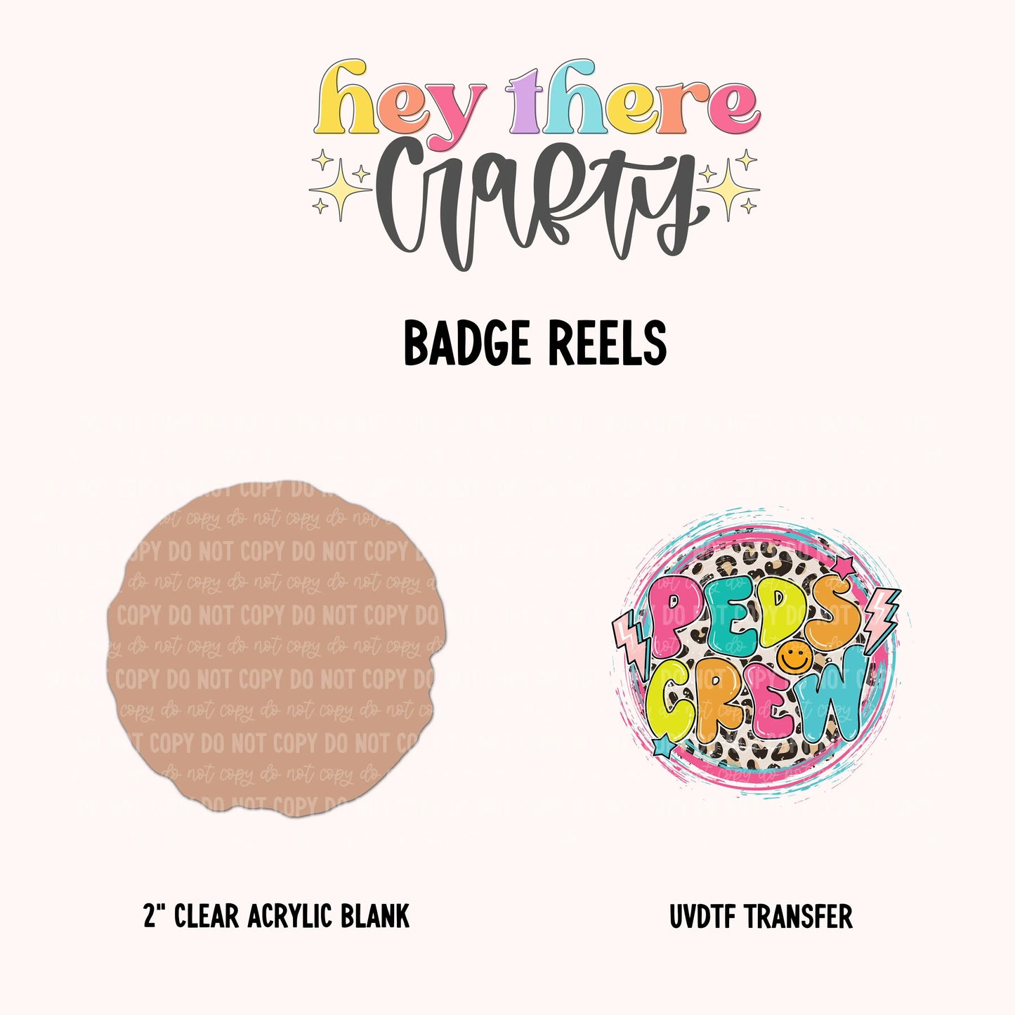 Peds Crew | Badge Reel Blank and Decal Hey There Crafty LLC