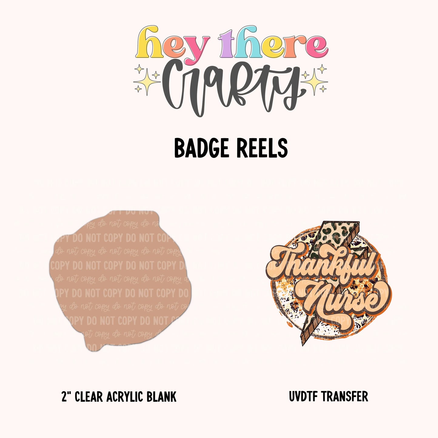 Thankful Nurse | Badge Reel Blank and Decal Hey There Crafty LLC