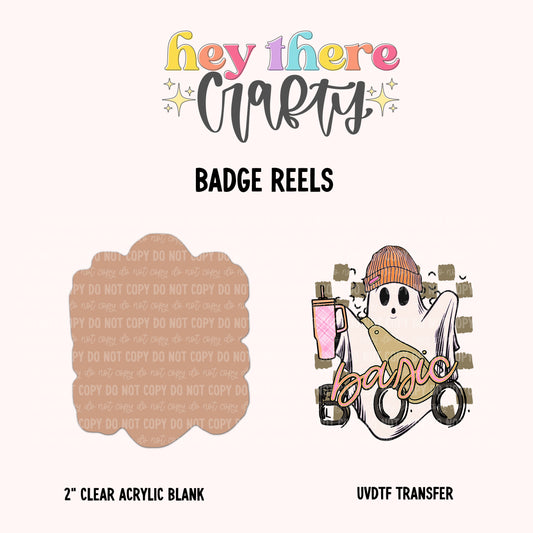 Basic Boo | Badge Reel Blank and Decal Hey There Crafty LLC