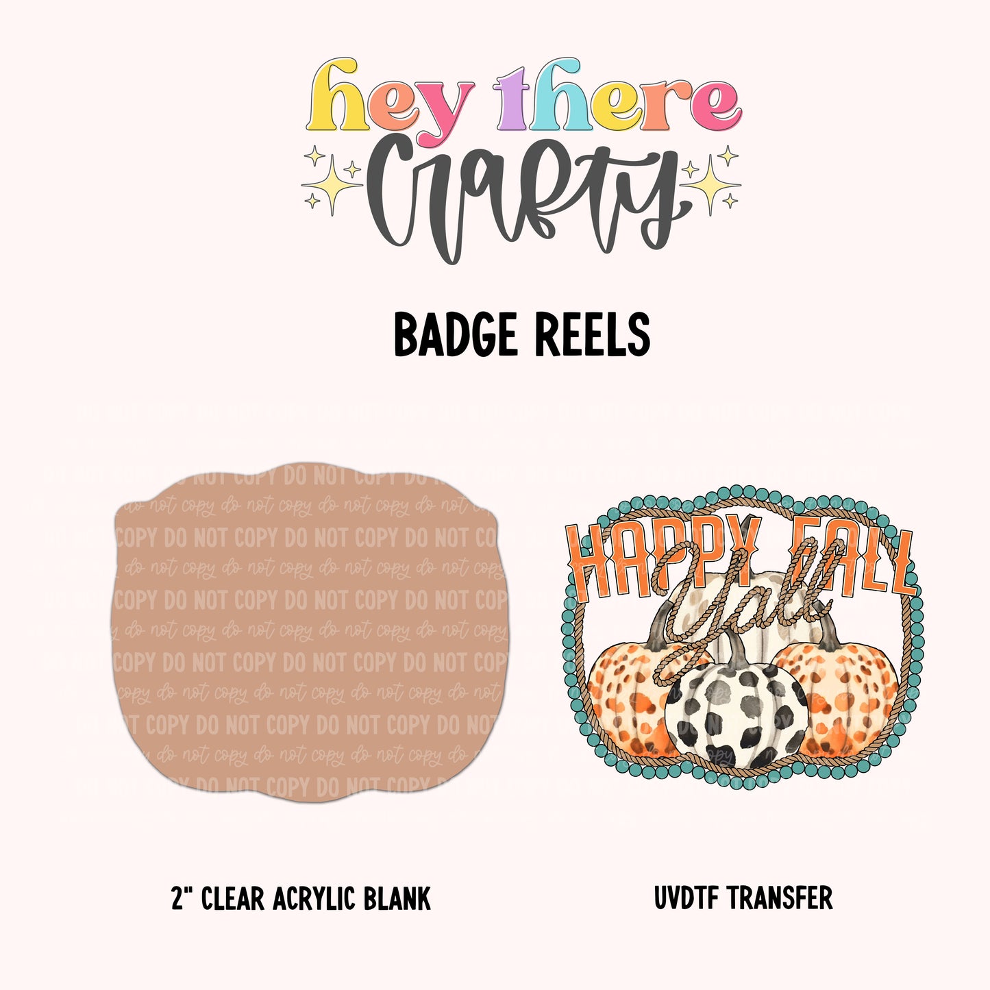 Happy Fall Y'all | Badge Reel Blank and Decal Hey There Crafty LLC