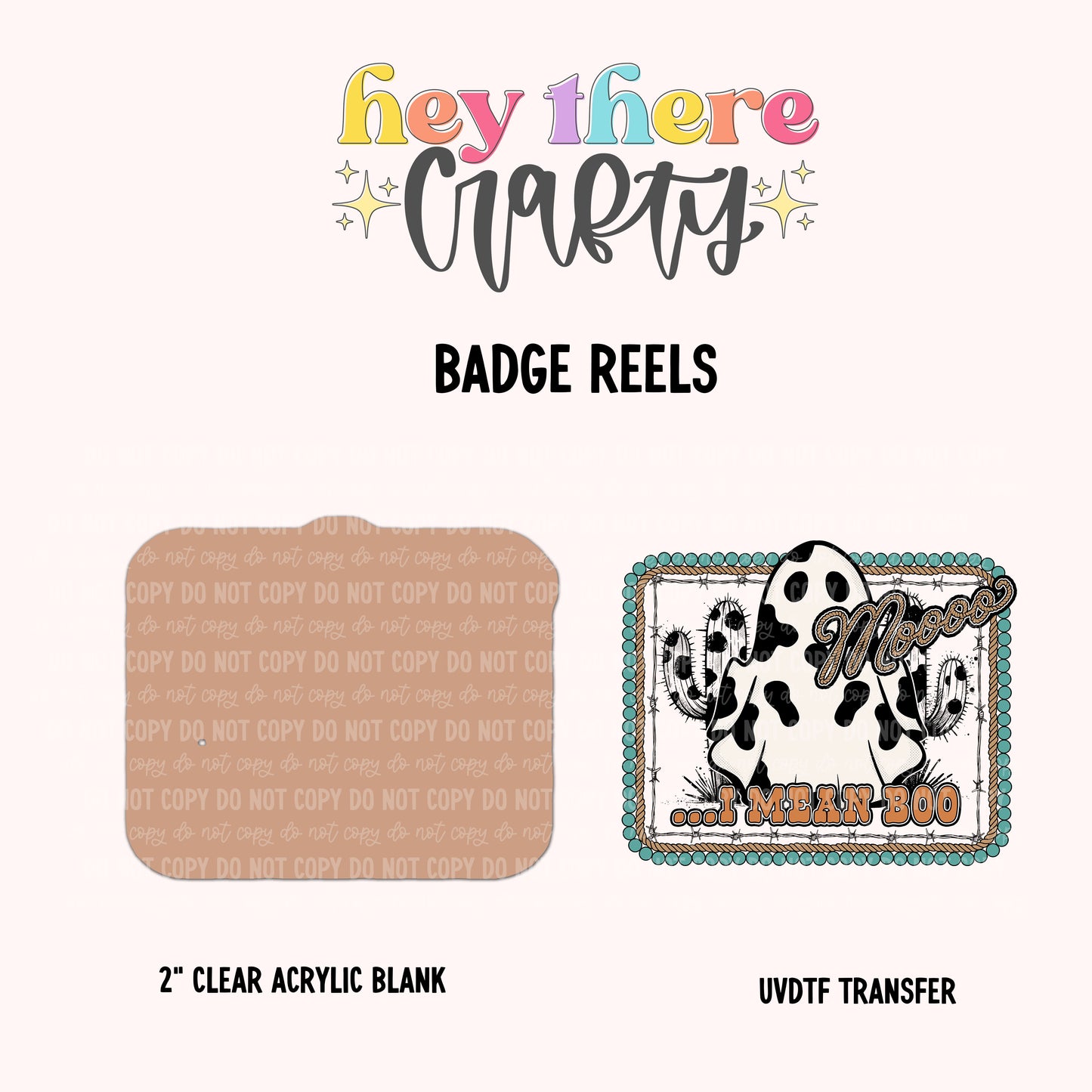 Moo I Mean Boo | Badge Reel Blank and Decal Hey There Crafty LLC