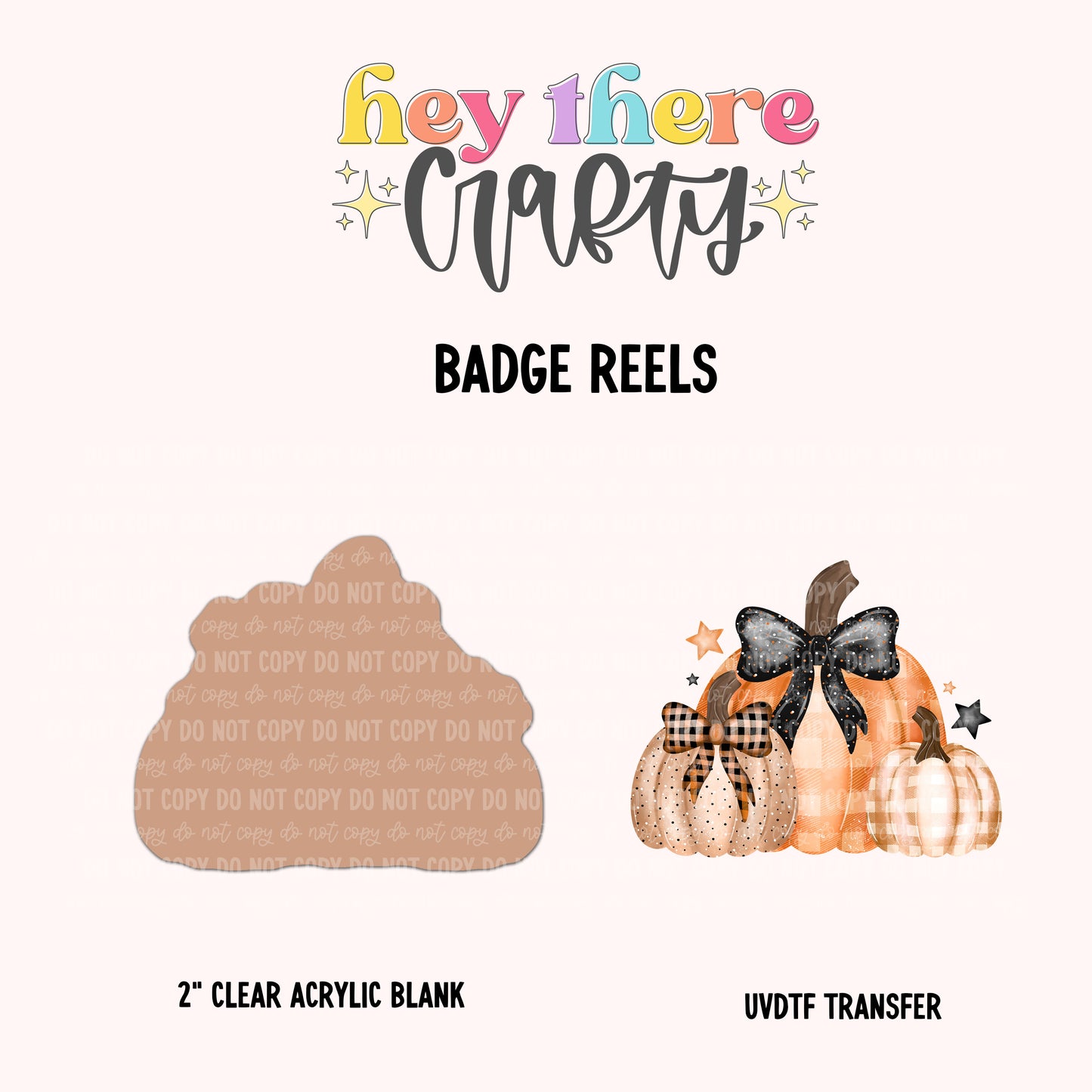 Plaid Pumpkins | Badge Reel Blank and Decal Hey There Crafty LLC