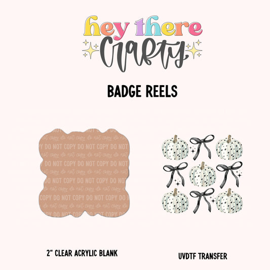 Polka Dot Pumpkins | Badge Reel Blank and Decal Hey There Crafty LLC