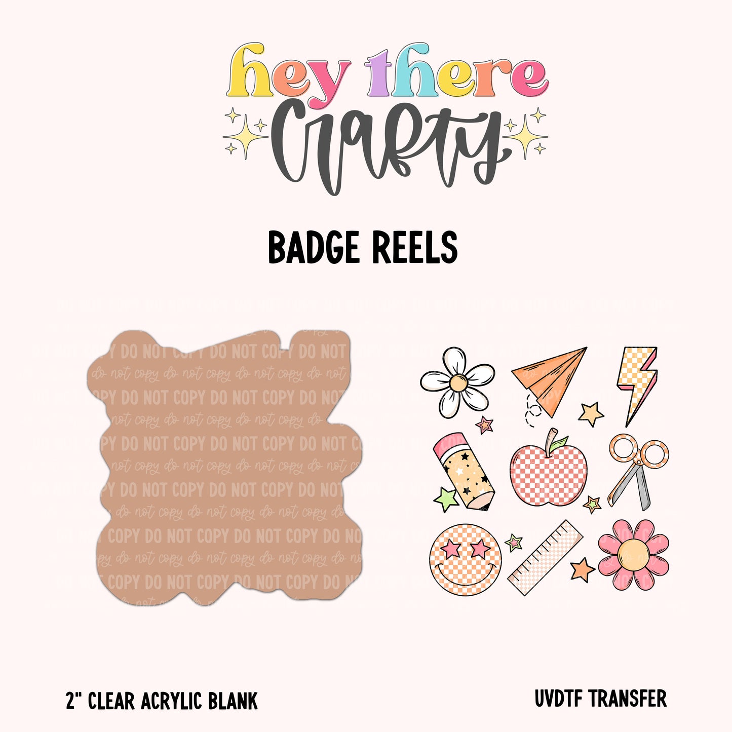 Teacher Grid | Badge Reel Blank and Decal Hey There Crafty LLC