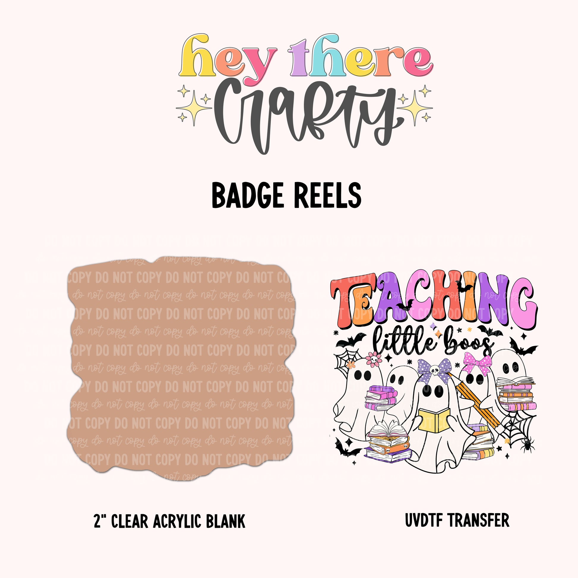 Teaching Little Boos | Badge Reel Blank and Decal Hey There Crafty LLC