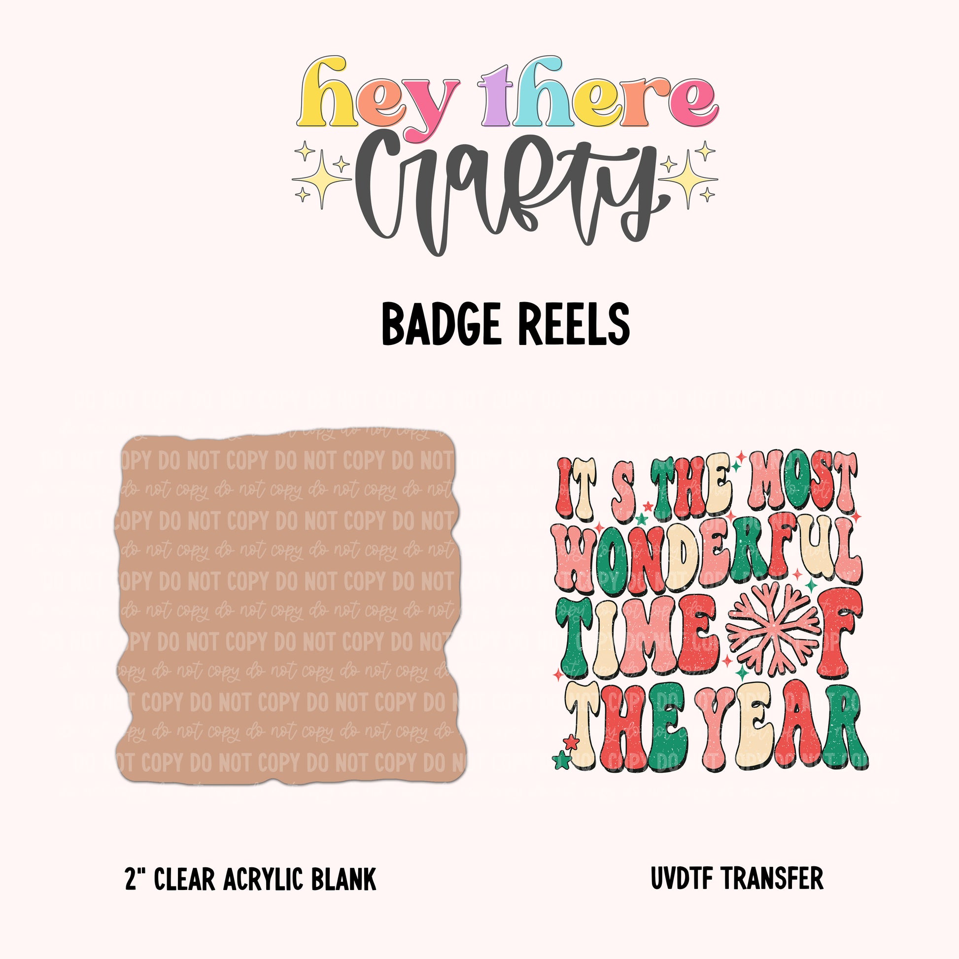 It's The Most Wonderful Time of the Year | UVDTF Badge Reel Blank and Decal Hey There Crafty LLC