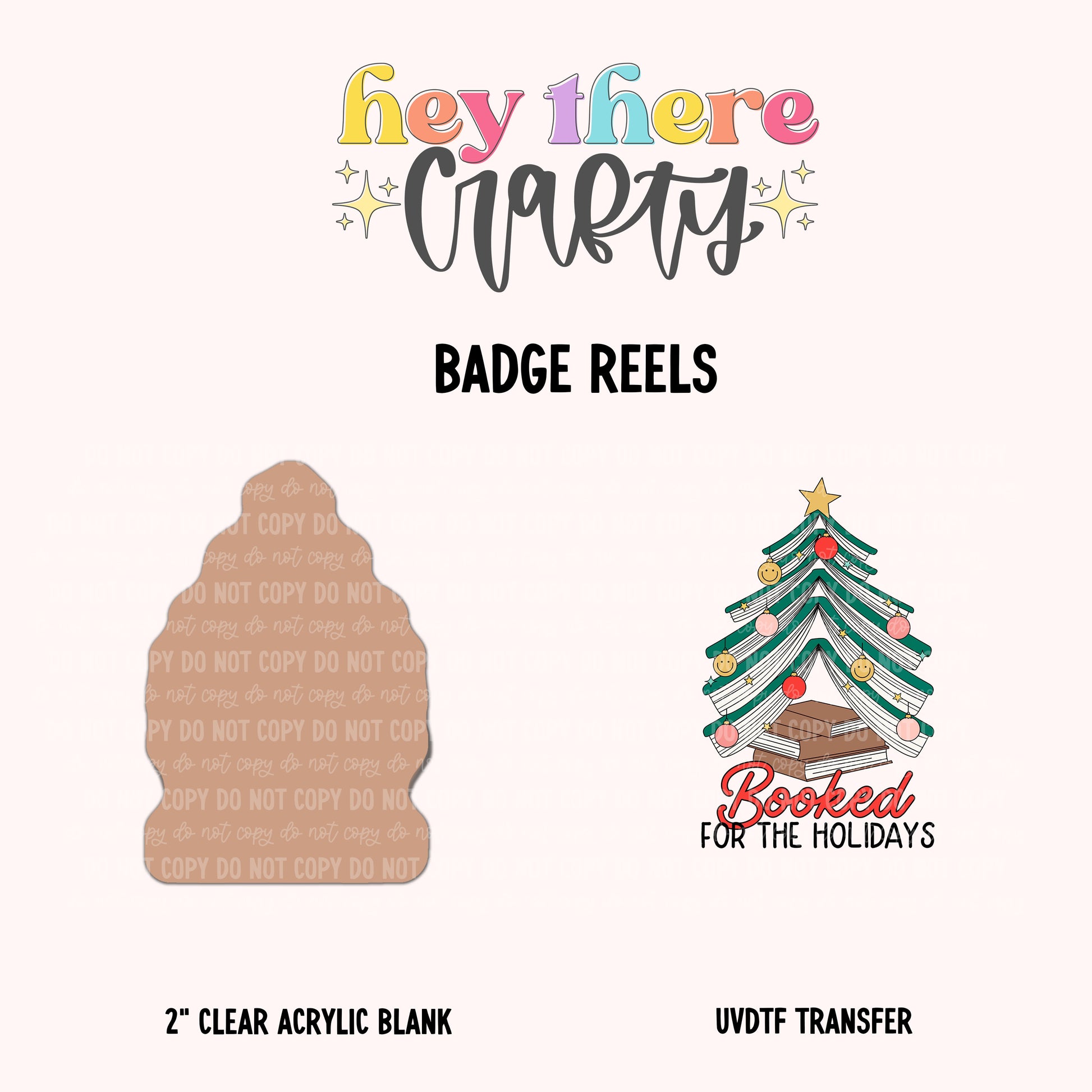 Booked for the Holidays | UVDTF Badge Reel Blank and Decal Hey There Crafty LLC