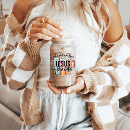 Just a Girl Who Loves Jesus & Big Cups | UVDTF Decal Hey There Crafty LLC